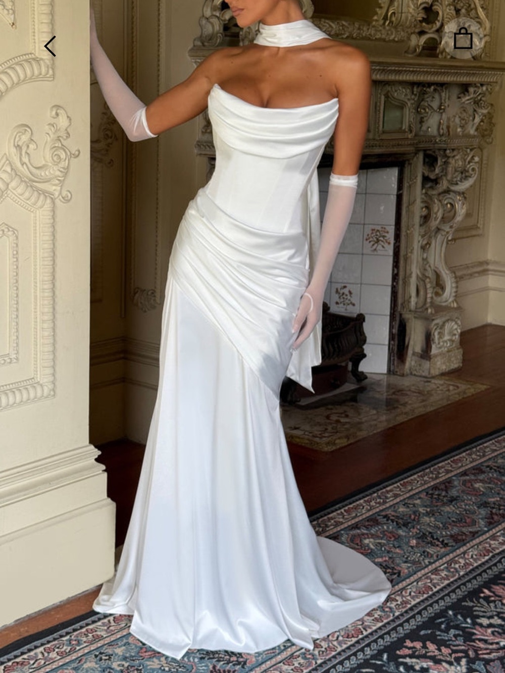 Kensington Maxi Dress - Ivory Satin Gown